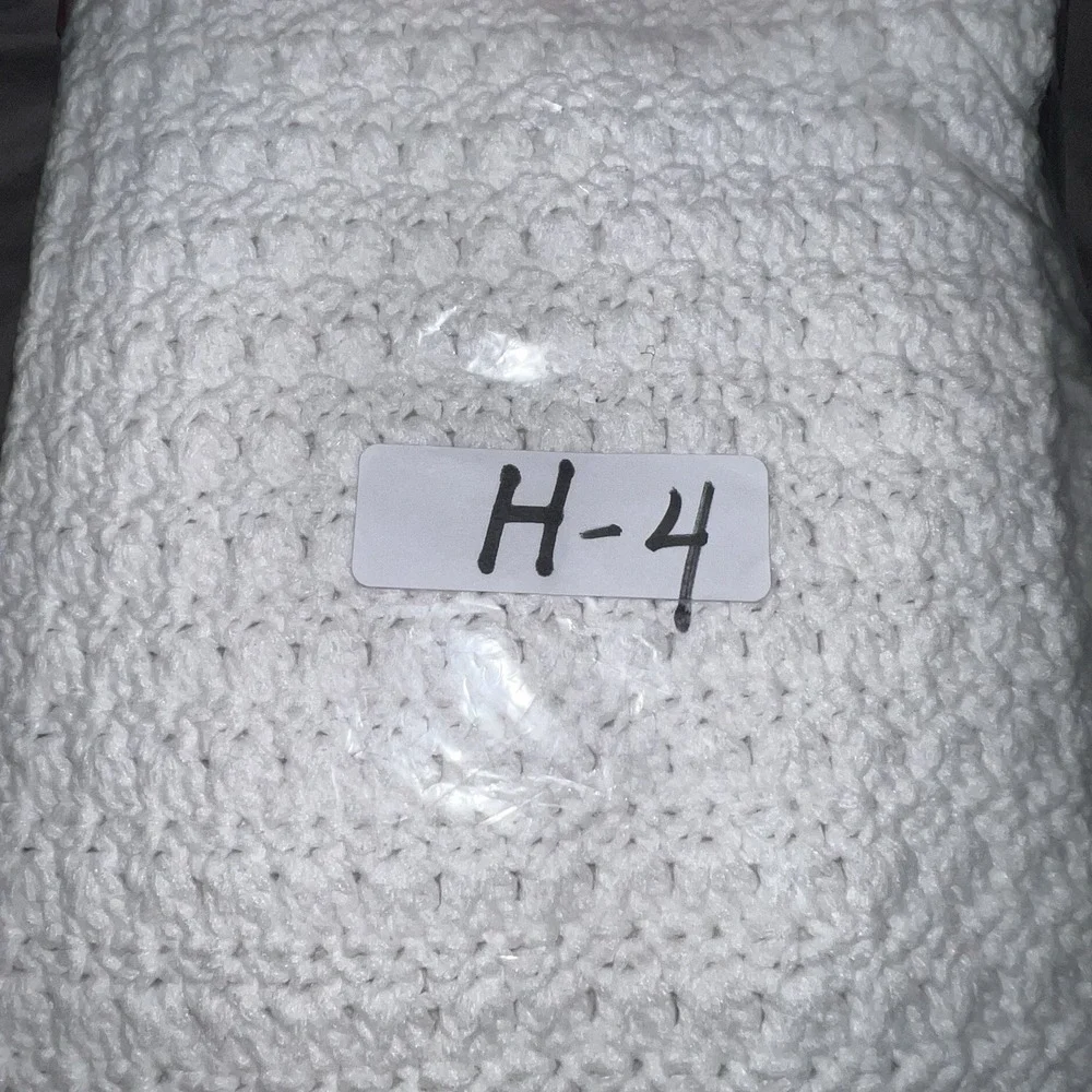 Vintage Handmade Crochet Giraffe White Baby Blanket Afghan Orange‎ Crib 33 X 33